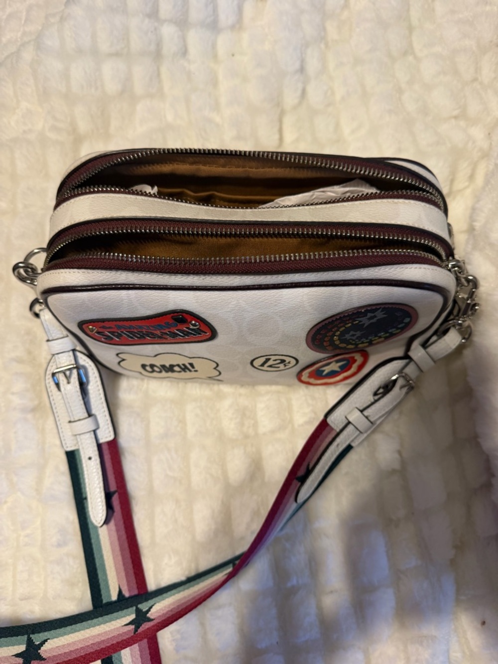 Coach X Marvel Jes Crossbody In Signature Canvas With Patches - Picture 8 of 12